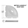 Metro Lugged White Polished Corner Soap Dish 5" (SBA11313)