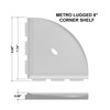 Metro Lugged Bright White Polished Corner Shelf 8" (SBA11523)