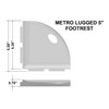 Metro Lugged Dark Oil-Rubbed Bronze Matte Foot Rest 5" (SBA120070)