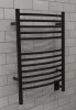 Jeeves E Curved Matte Black Heated Towel Rack 21.25 x 31.75 (ECMB)