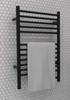 Jeeves E Straight Matte Black Heated Towel Rack 21.25 x 31.75 (ESMB)