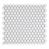 Porcelart White Glossy 3/4 in. Penny Round Mosaic (SF200076)