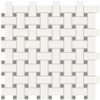 Soho Canvas White w/ Cement Chic Dot Matte Glazed Porcelain Basketweave Mosaic