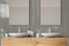 Playful Gray 6X24 Glossy Room Scene Tiled Bathroom Wall 