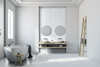 Enameled Glass Calacatta Blue Penny Rounds Room Scene Bathroom 