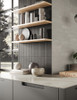 Miniature Cera Nero Inchiostro Grigio Cenere Tiled Kitchen Room Scene