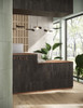 Miniature Cera Nero Inchiostro Verde Candito Tiled Reception Area Room Scene