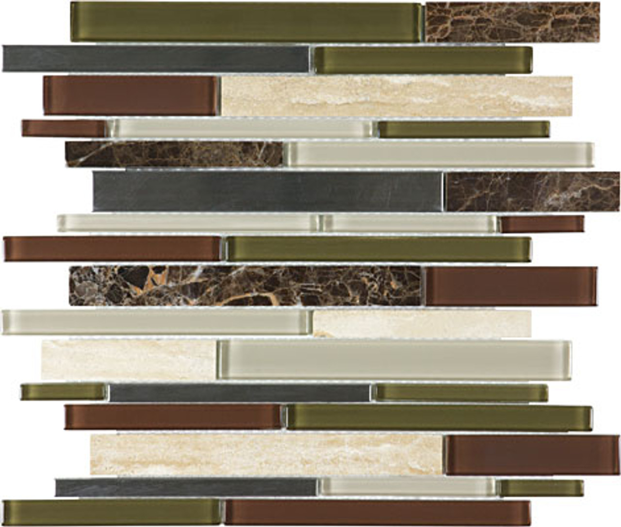 Glass Stone Stainless Deep Grotto Linear Mosaic 12x12 Sheet - Tiles Direct  Store