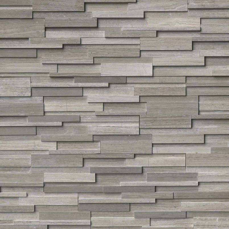 Rockmount Stacked Stone Gray Oak 3D Honed Panel 6x24 - Tiles