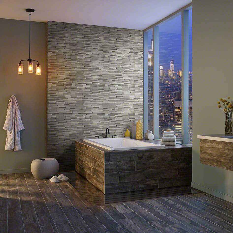 Rockmount Stacked Stone Gray Oak 3D Honed Panel 6x24 - Tiles