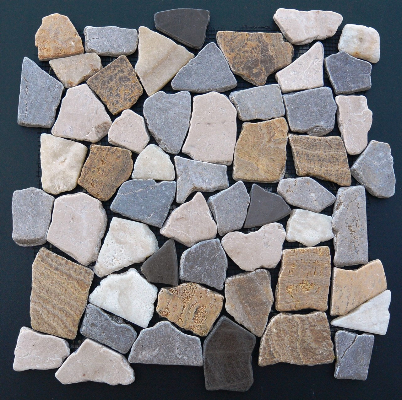 【marble】インセルダム 6点 2セット Tumbled Marble Mosaic Prism Marble 12x12 Seamless Interlocking