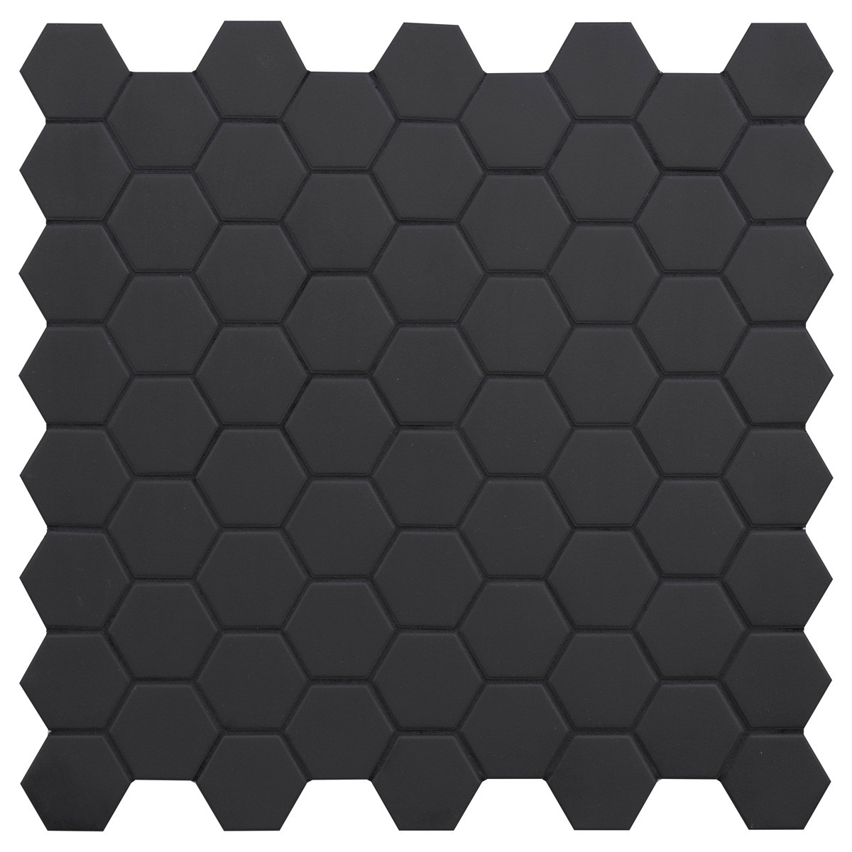 Hexa Black Swan Matte Hexagon Mosaic - Tiles Direct Store