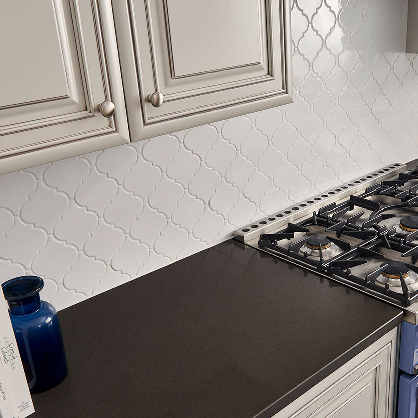 Highland Park Whisper White Arabesque Mosaic - Tiles Direct Store