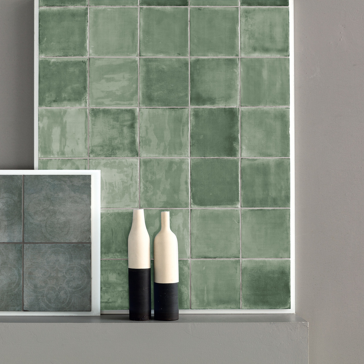 Tsquare Mint Tea Glossy Ceramic 6x6 Wall Tile - Tiles Direct