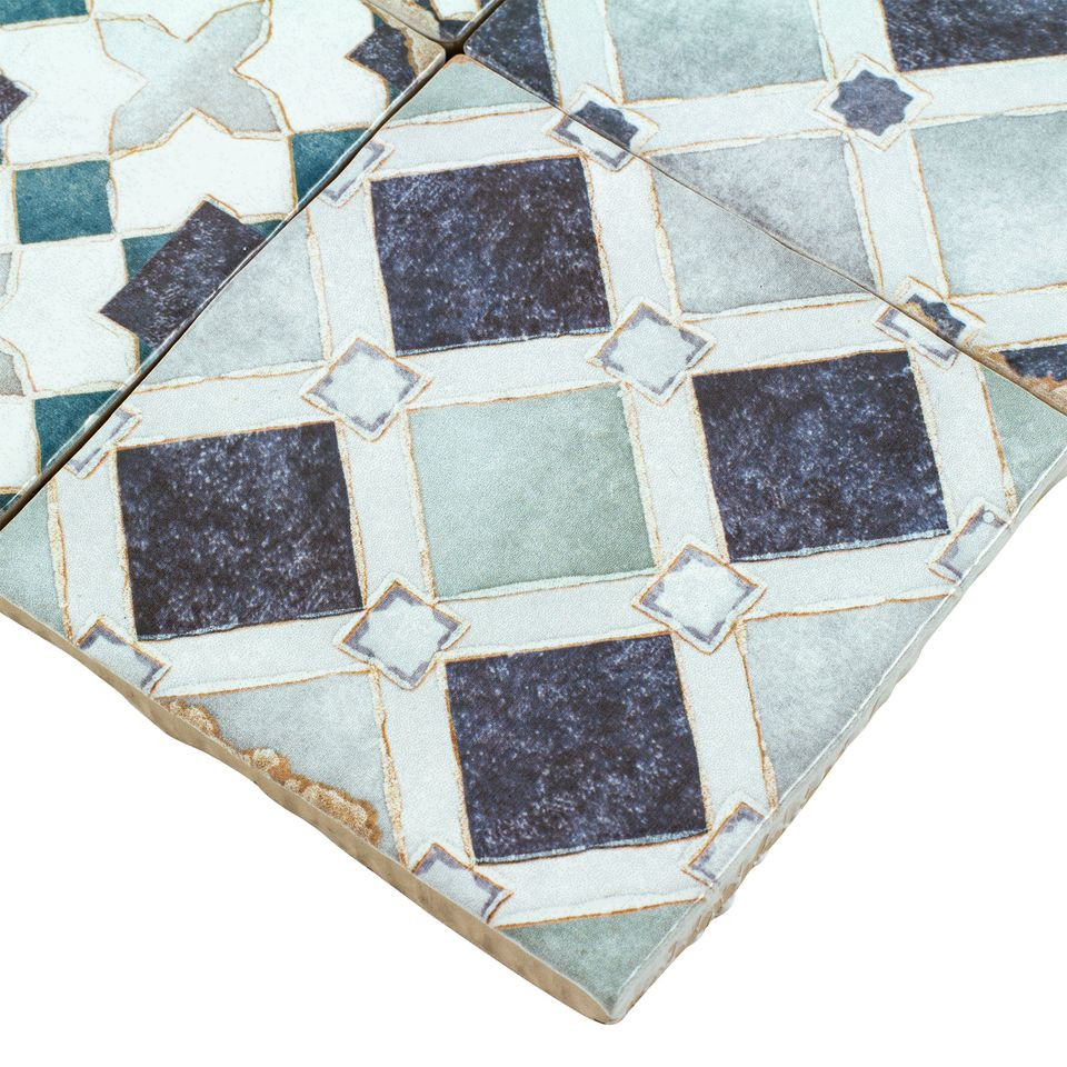 【世界に25枚】HALCA Azure 14/25 MSR HC GALLERY Moroccan Habitat Moroccan Mix Azure 4x4 - Tiles Direct Store