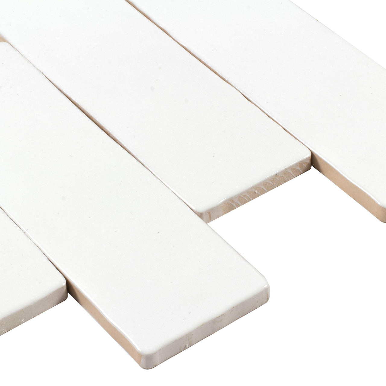 Muse Cotto Bianco Ceramic Wall Tile 2.5x8 - Tiles Direct Store