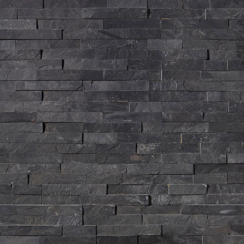 Rockmount Stacked Stone Premium Black Slate Splitface Panel 6x24