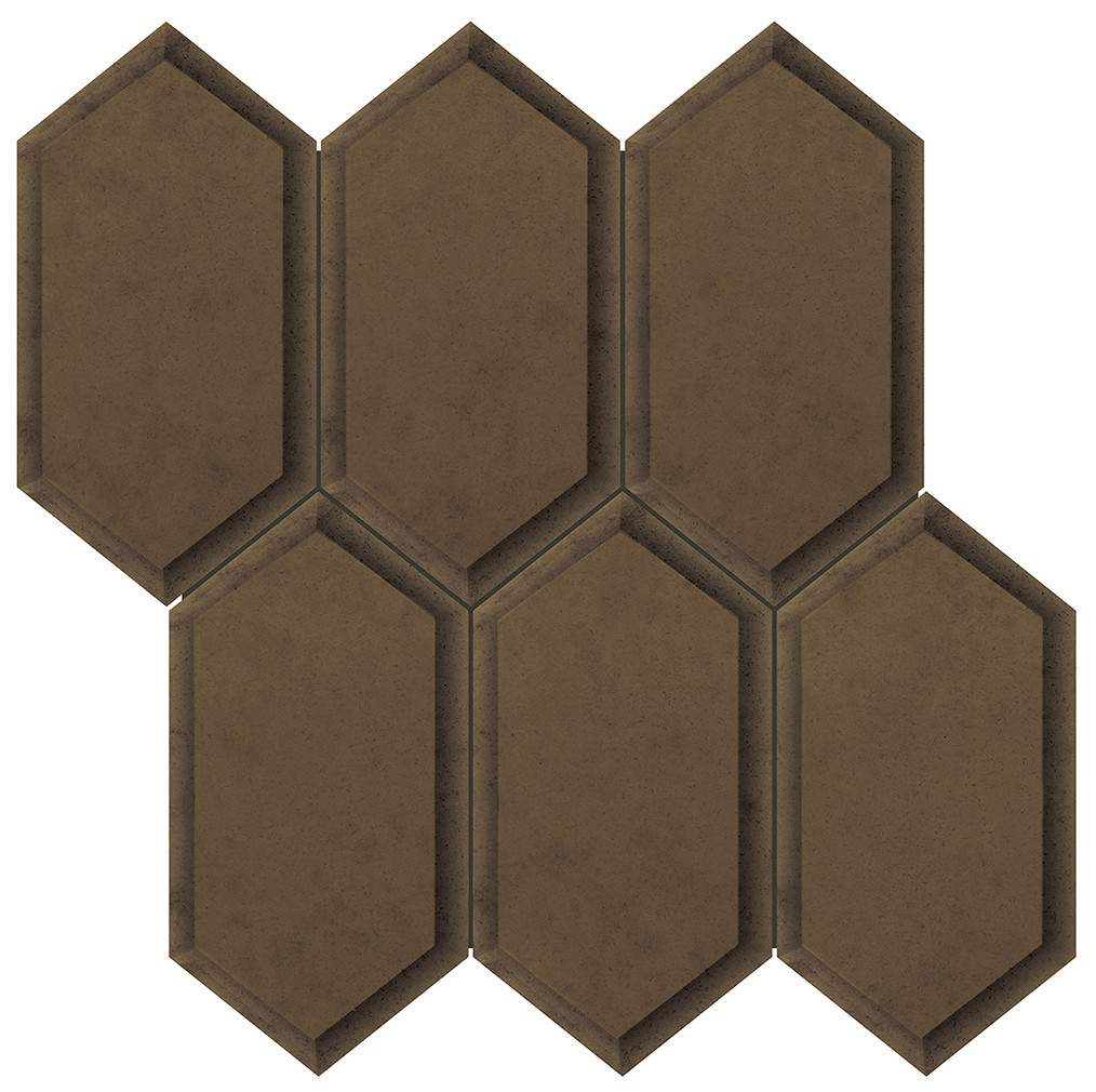 Obsidian Antique Bronze Crystal Hexagon Mosaic - Tiles Direct Store