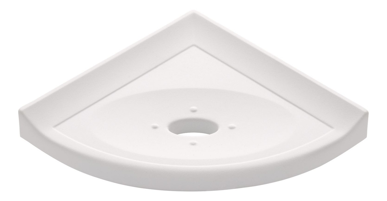 Questech Metro Lugged 5 inch Corner Shelf Soap Dish, Bright White Polished, Size: 5 Corner Soap Dish