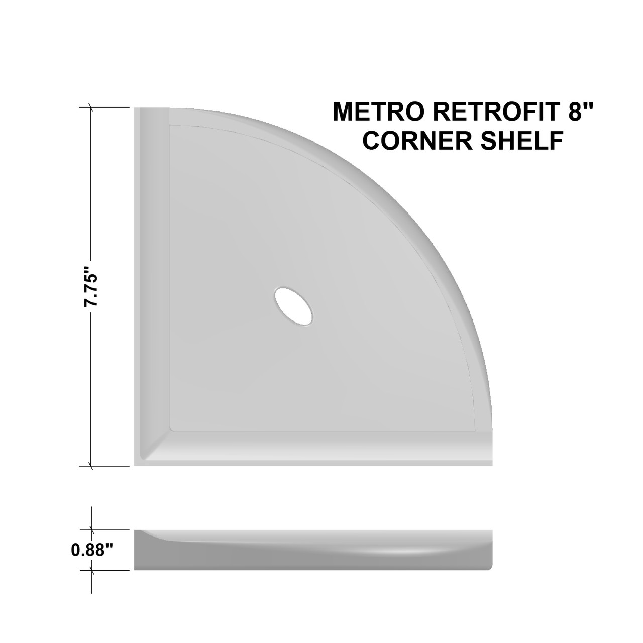 Bright White Polished Corner Shelf