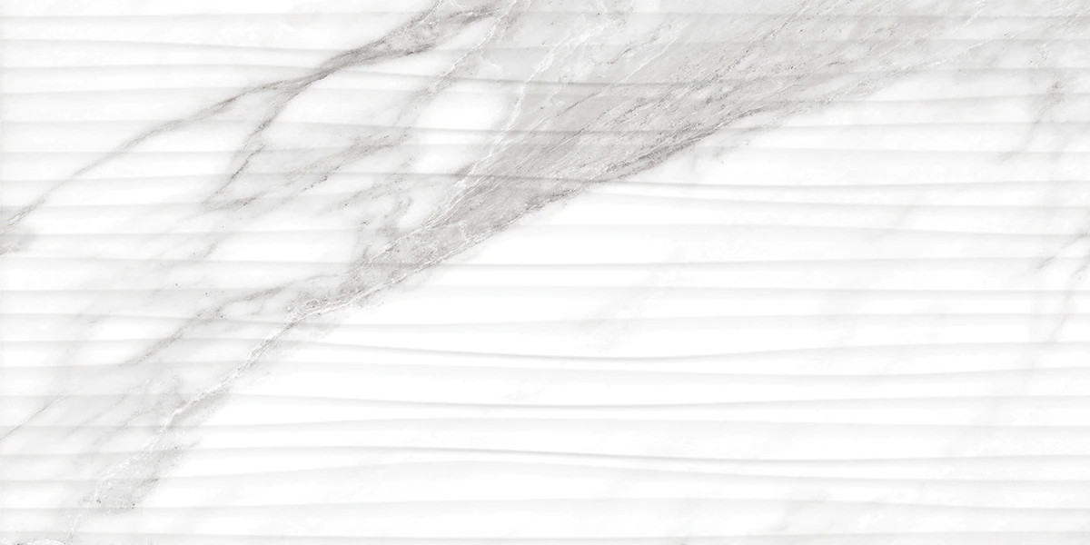Perpetuo Brilliant White Satin Wave Wall Tile 12x24 - Tiles