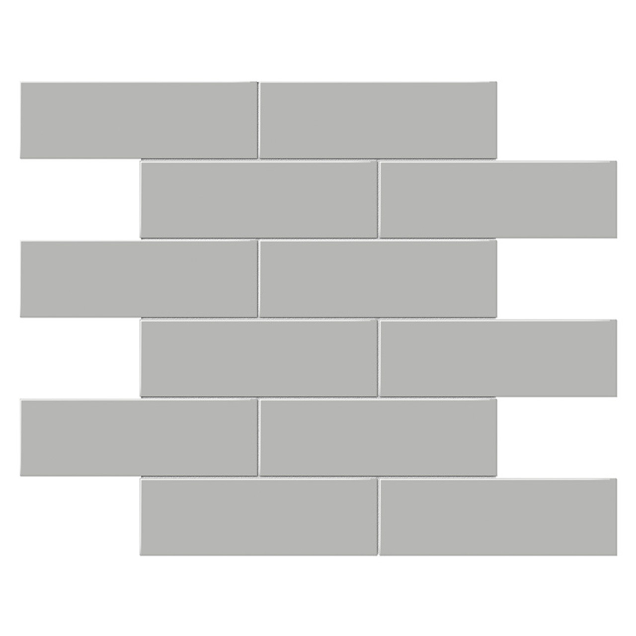 そーほ」 Soho Vintage Grey Matte Brick Porcelain Mosaic 2x6 - Tiles