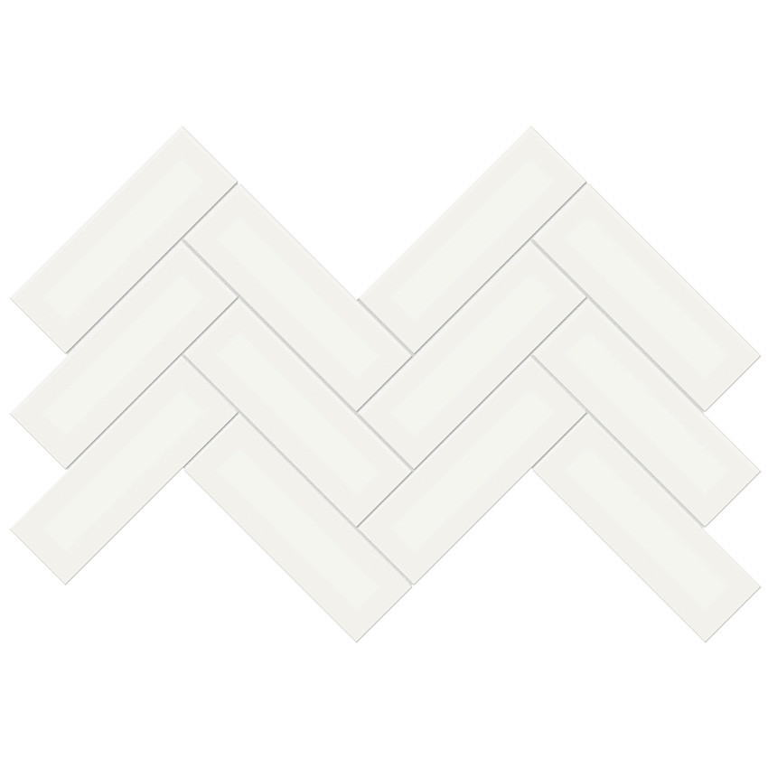 A*R様 ボーイズマーケット　Herringbone White Baker P Soho Canvas White Matte Porcelain Herringbone Mosaic 2x6 - Tiles
