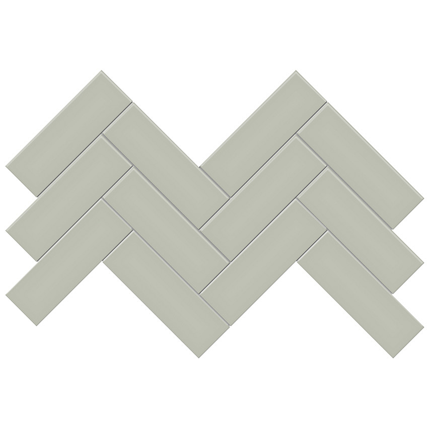 Soho Soft Sage Matte Porcelain Herringbone Mosaic 2x6 - Tiles