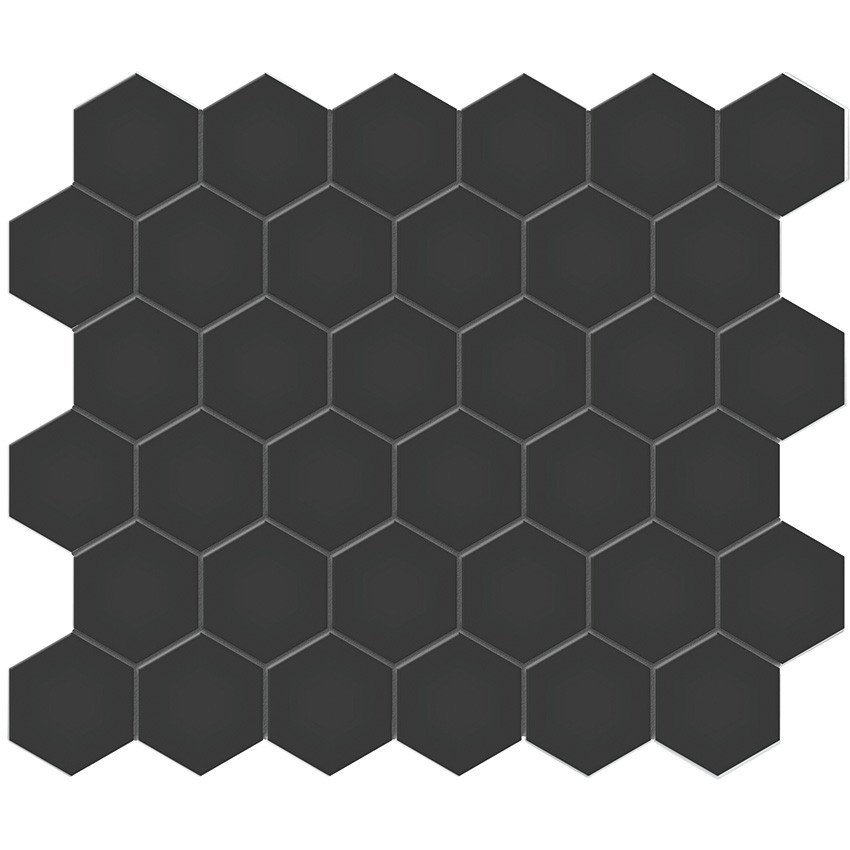 SOHO　Slimane300 Soho Retro Black Matte Unglazed Porcelain Hexagon Mosaic 2