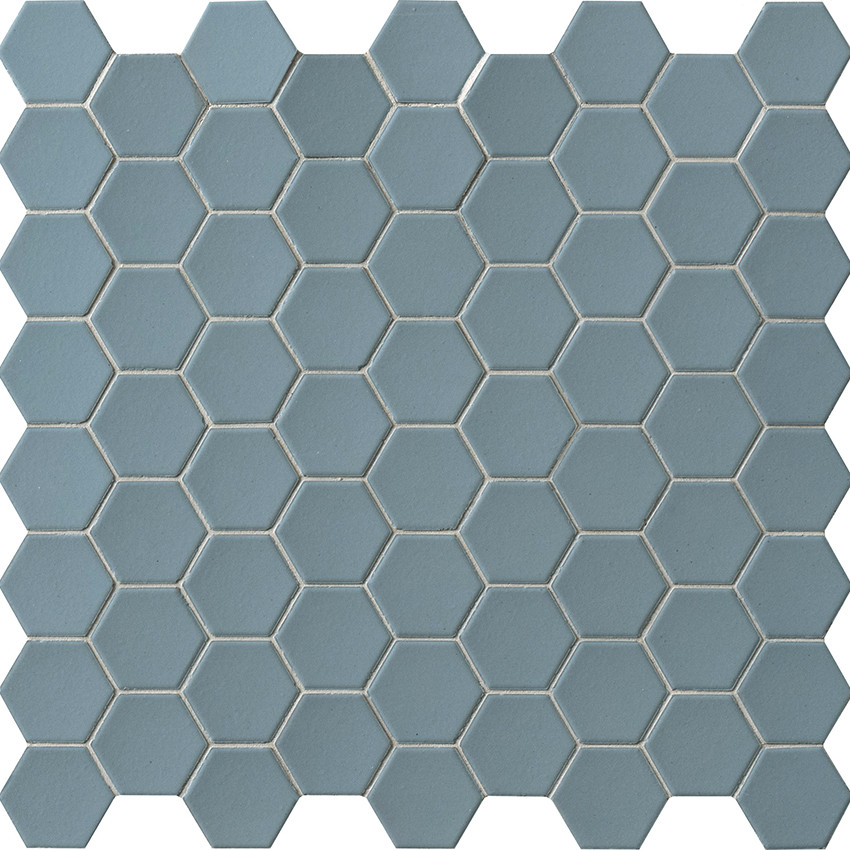 Hexa Azure Mist Matte Hexagon Mosaic - Tiles Direct Store
