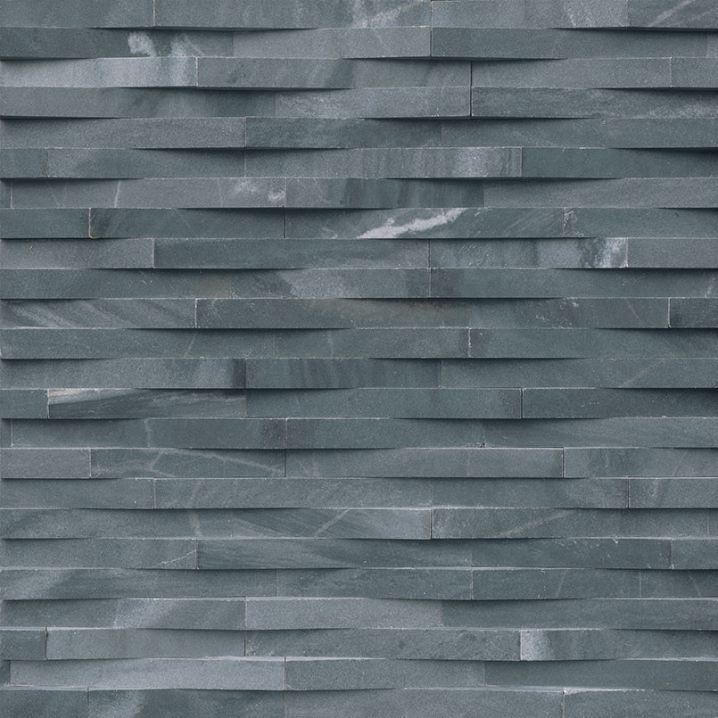 Rockmount Stacked Stone Cosmic Black 3D Wave Honed Panel 6x24