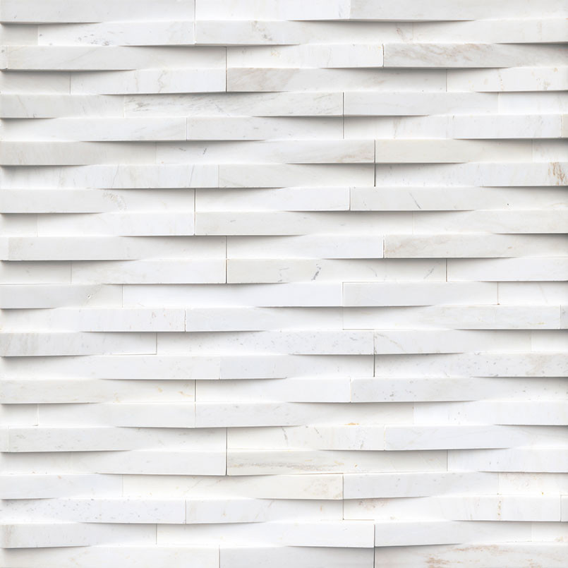 Rockmount Stacked Stone Cosmic White 3D Wave Honed Panel 6x24