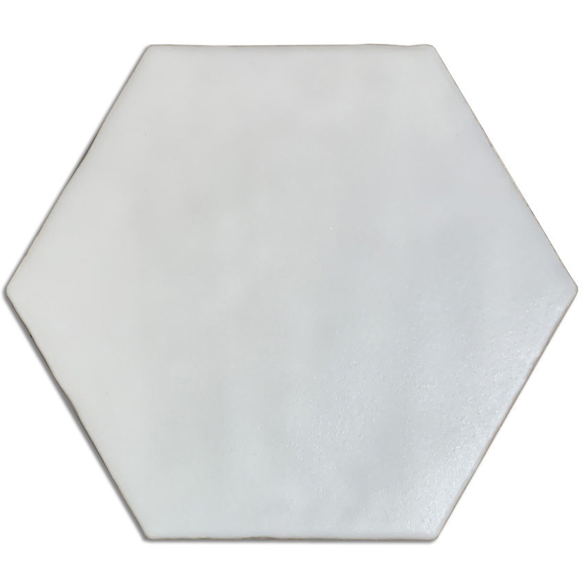 Solid White Hexagon 6x7 - Tiles Direct Store