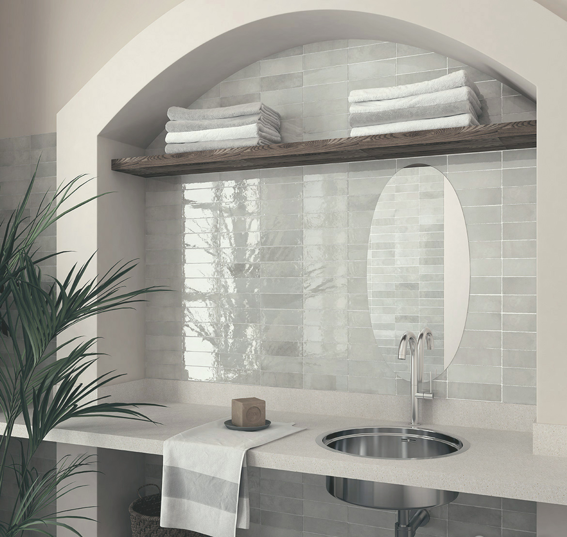 La Riviera Gris Nuage Glossy Ceramic 2.5x8 Tiles Direct Store