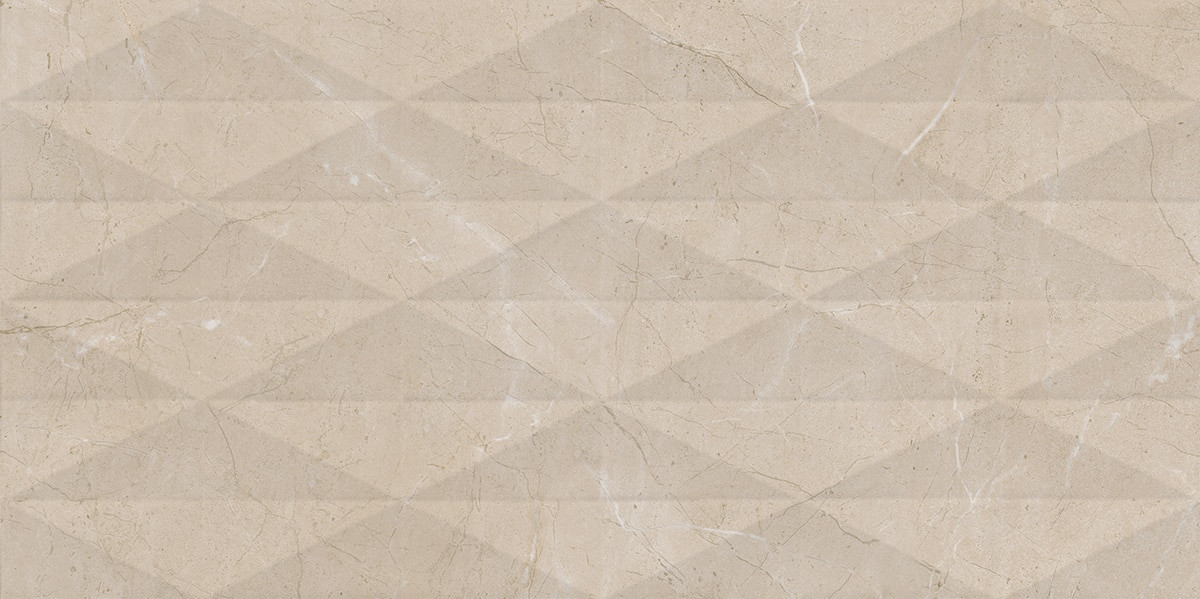 Perpetuo Elegant Beige Satin Multi Geometric Wall Tile 12x24 Tiles