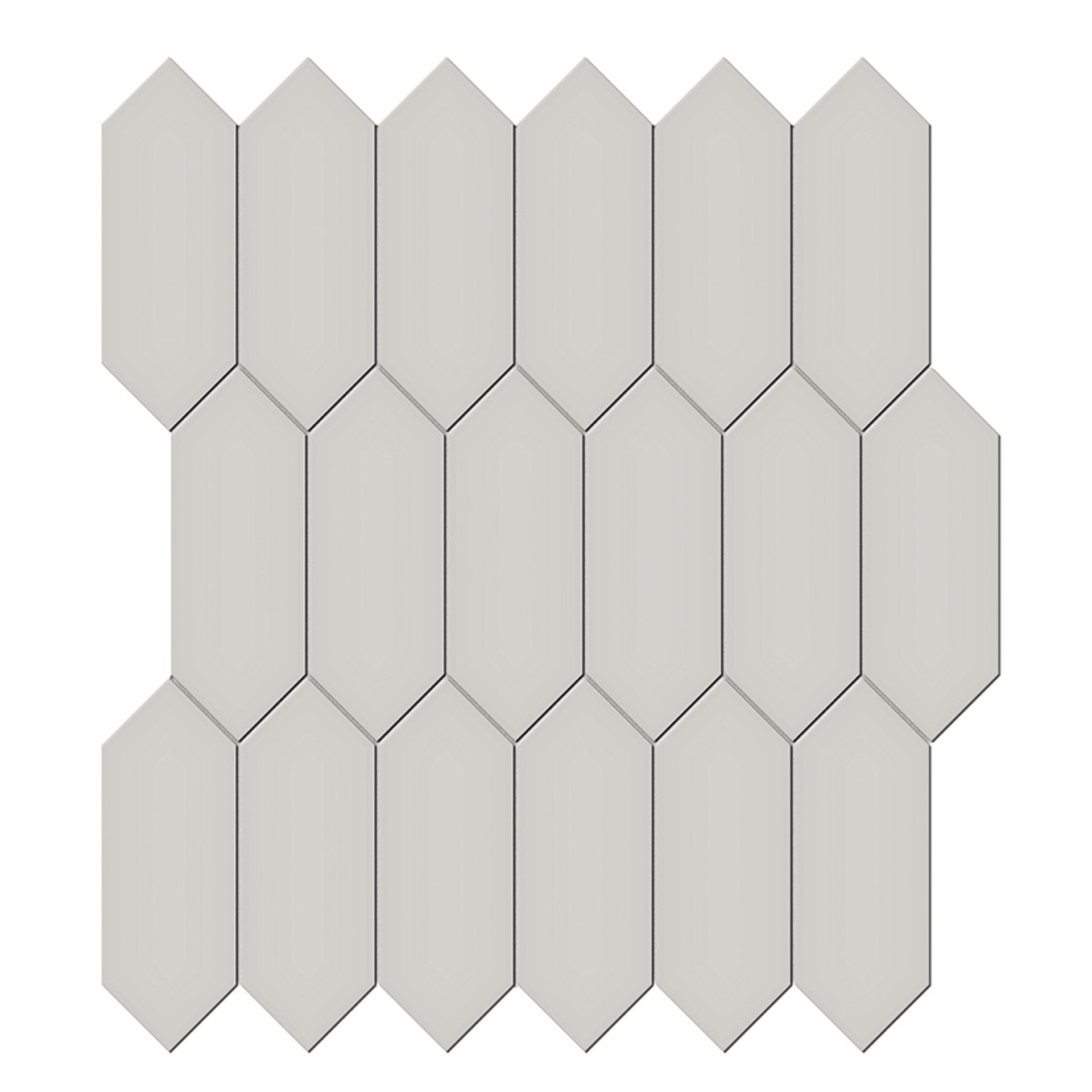 Soho Halo Grey Matte Glazed Porcelain Picket Mosaic 2x5 Tiles Direct Store