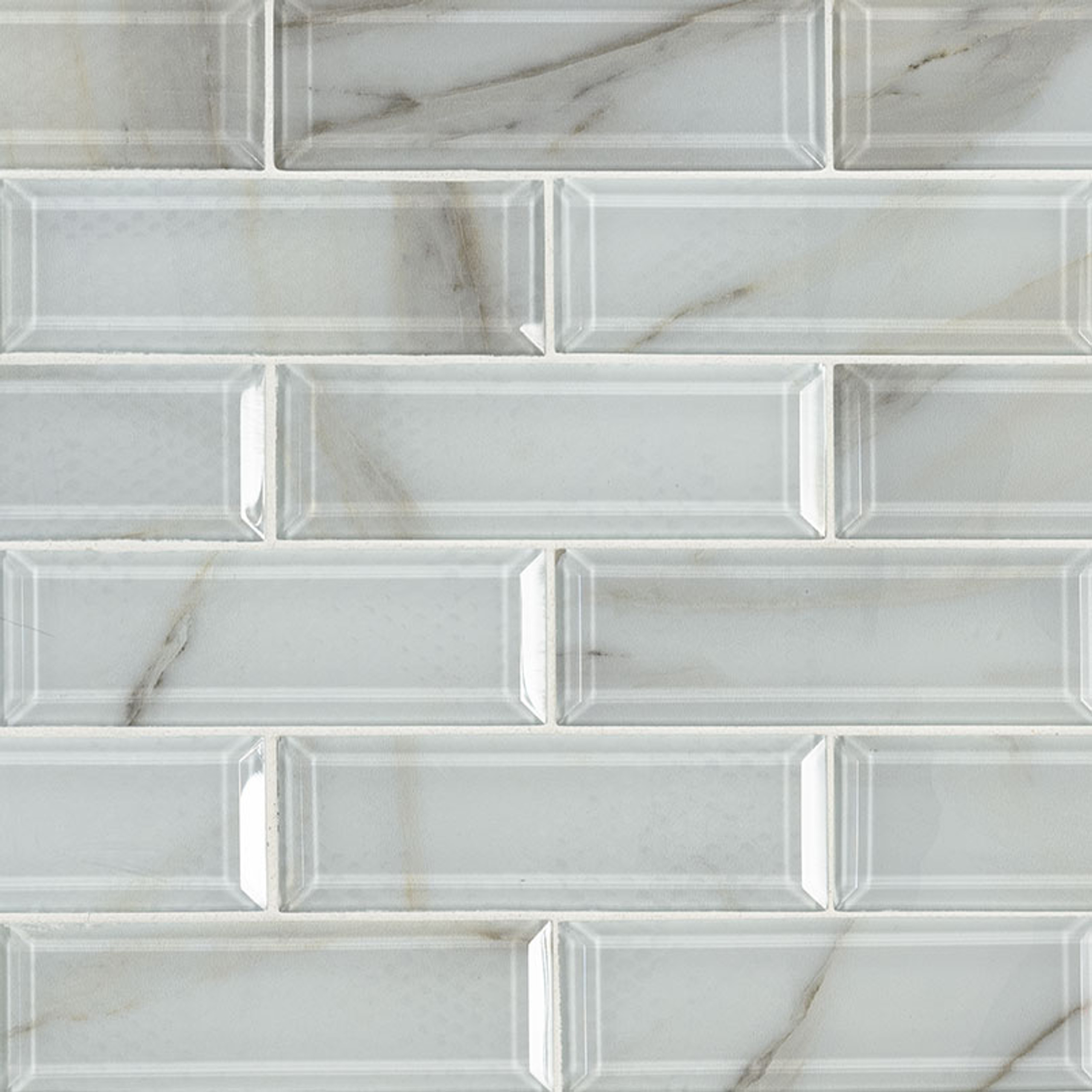 Ivory Amber Beveled 2x6 Mosaic Tiles Direct Store