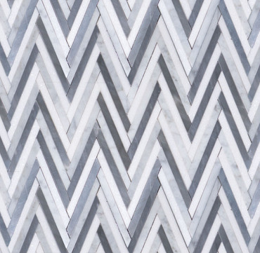 Manhattan Bardiglio Carrara & Thassos Polished Skinny Chevron Mosaic (MB161)