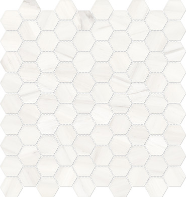 Mayfair Suave Bianco 1.25x1.25 HD Hexagon Polished Porcelain Mosaics (69-965)