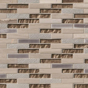 Diamante Brick Patterned Mosaic (SMOT-SGLSMT-DIA8MM)