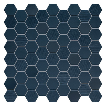 Hexa Deep Navy Hexagon Mixed Mosaic (HXDNMIXMOS)