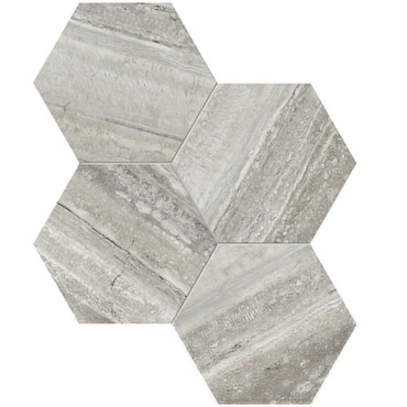 La Marca Travertino Instrato Polished 6" Hexagon Mosaic (4501-0328-0)