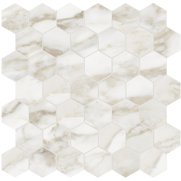 La Marca Calacatta Paonazzo Polished 2" Hexagon Mosaic (4501-0342-0)