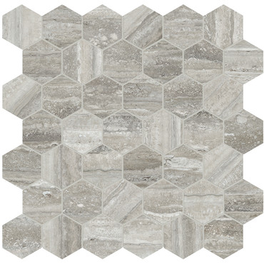 La Marca Travertino Instrato Polished 2" Hexagon Mosaic (4501-0346-0)