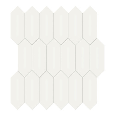 Soho Canvas White Matte Glazed Porcelain Picket Mosaic 2x5 - Tiles