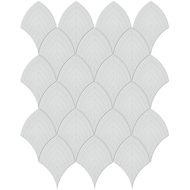 Soho Gallery Grey Glossy Glazed Porcelain Scallop Mosaic 10.75x13.35 (ATO4501-0514-0)