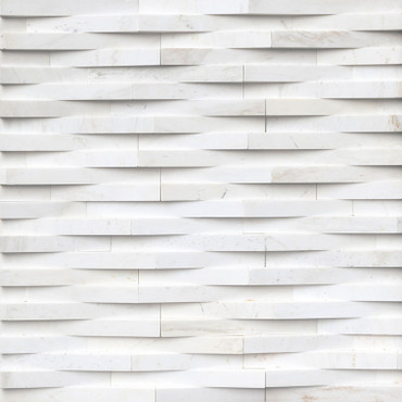Rockmount Stacked Stone Cosmic White 3D Wave Honed Panel 6x24