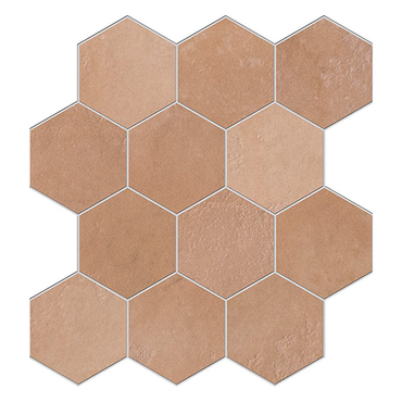 Home Amberpeach Matte Hexagon Mosaic 12x13