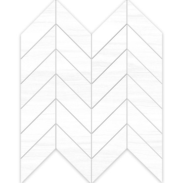 Silky White Matte Chevron 12X12.25 Mosaic (46NH06)