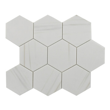 Enameled Glass Bianco Hexagon 